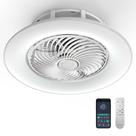 Ventilador de teto PrimeMall Bladeless com luz de 22 cm com controle remoto