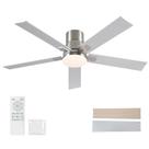 Ventilador de teto Rayqueen 132cm LED Light Remote Brushed Nickel Ventilador de teto Rayqueen 132cm LED Light Remote Brushed Nickel