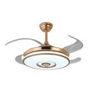 Ventilador de teto retrátil Bivolt com 4 pás som e bluetooth