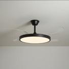 Ventilador de Teto Retrátil Slim Preto com LED Multicor e Controle Remoto