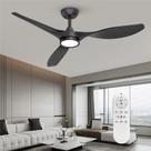 Ventilador de teto Roomratv de 52 polegadas com luzes e controle remoto preto