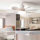 Ventilador de Teto Silencioso com Controle Lâmpada Moderna 6 Pás