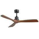 Ventilador de Teto Sofucor 132 cm, 3 Pás de Madeira, Motor DC, Controle Remoto