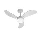 Ventilador De Teto Super Cristal Led Branco 3 Pás PP Cristal Led 18W 6500K 130W 127V C3V 37-3137 Ventidelta