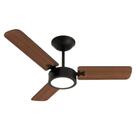Ventilador De Teto Super Delta Led Preto 3 Pás MDF Mogno Led 18W 6500K 130W 127V C3V 37-3132 Ventidelta