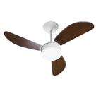 Ventilador De Teto Super Led Branco 3 Pás MDF Tabaco Led 18W 6500K 130W 127V C3V 37-3186 Ventidelta
