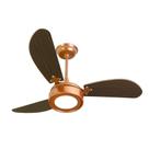 Ventilador De Teto Super Led Cobre 3 Pás MDF Tabaco Led 18W 6500K 130W 127V C3V 37-3135 Ventidelta