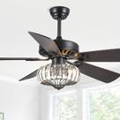 Ventilador de teto Surtime 52" com luz de cristal e controle remoto Ventilador de teto Surtime 52" com luz de cristal e controle remoto