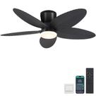 Ventilador de teto Surtime 6669 Black 42" Palm Leaf Light 90-220V