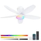 Ventilador de Teto Surtime Embutido RGB 36cm com Luz e Controle Remoto Branco