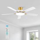 Ventilador de teto TALOYA 132cm com luzes, controle remoto, ouro branco
