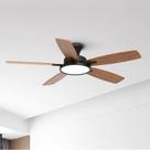 Ventilador de teto TALOYA 132cm com luzes, controle remoto preto