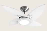 Ventilador de Teto Tron Azzam Led 4 Pás Alumíno Escovado/BR 130w 110v