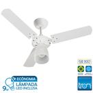 Ventilador de Teto Tron Marbela 130w Branco 110/127v c/ 1 Lâmpada LED 9w Ventilador de Teto Tron Marbela 130w Branco 110/127v c/ 1 Lâmpada LED 9w