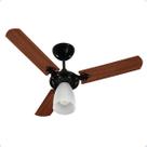 Ventilador De Teto Tron Marbella 3 Pás Em Verniz New Preto 130w 127v 51.01-0856