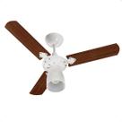 Ventilador De Teto Tron Marbella 3 Velocidades Em Verniz New Branco 130w 127v 51.01-0858