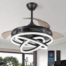 Ventilador de teto TXCSLY 107cm Luz LED retrátil 110V