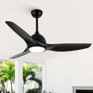 Ventilador de teto Vaczon 52" LED Light Dimmable Remote Preto