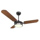 Ventilador de Teto Valen com Led 18W Branco Quente Ventex Preto/Mogno 220V