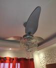 Ventilador de teto VentDelta com lustre 3 andares pedras em acrílico