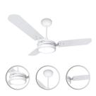 Ventilador de Teto Ventex 150W Valen Led 18W Branco Silencioso Turbo 3 Pás Econômico Quarto Cozinha