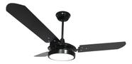 Ventilador de teto Ventex Valen LED com 3 pás de MDF preto estrutura preto 1.1m de diâmetro