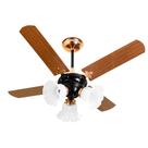 Ventilador De Teto Venti-Delta New Zeta 4 Pás Mogno Preto/Cobre 220V