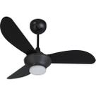 Ventilador de Teto Ventisol 3 Pás Preto Bivolt 30W
