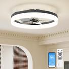 Ventilador de teto VOLISUN 50cm com luz LED regulável e controle remoto Ventilador de teto VOLISUN 50cm com luz LED regulável e controle remoto