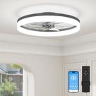 Ventilador de teto VOLISUN 60cm LED Light Dimmable Remote Black Ventilador de teto VOLISUN 60cm LED Light Dimmable Remote Black