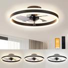 Ventilador de teto VOLISUN Low Profile com luzes e controle remoto de 50 cm preto Ventilador de teto VOLISUN Low Profile com luzes e controle remoto de 50 cm preto