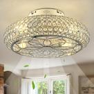 Ventilador de teto XUDOM 20" Flush Mount Crystal Light de 6 velocidades