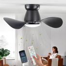 Ventilador de teto Yfrest de 24 polegadas com luz, controle remoto e APP preto Ventilador de teto Yfrest de 24 polegadas com luz, controle remoto e APP preto