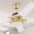 Ventilador de teto YITAHOME 52" Gold White LED Light Remote