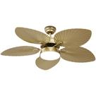Ventilador de teto YITAHOME 52" Palm Leaf Light Remote Gold