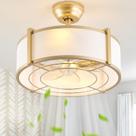 Ventilador de teto YMKSKJ 20" Gold Boho Rattan com controle remoto Ventilador de teto YMKSKJ 20" Gold Boho Rattan com controle remoto