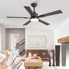 Ventilador de Teto ZMISHIBO 132 cm Bronze Claro com Controle Remoto e 6 Velocidades DC