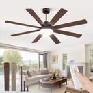 Ventilador de Teto ZMISHIBO 165 cm com Luz para Ambientes Internos/Externos 6 Velocidades