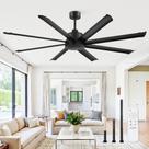 Ventilador de Teto ZMISHIBO 183 cm 8 Pás Motor DC com Controle Remoto