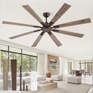 Ventilador de Teto ZMISHIBO 183 cm Bronze Envelhecido com Controle Remoto e 6 Velocidades