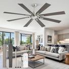 Ventilador de Teto ZMISHIBO 65" Níquel Escovado Motor DC para Área Externa