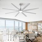 Ventilador de Teto ZMISHIBO 84" Lâminas de Alumínio Luz Controle Remoto 6 Velocidades