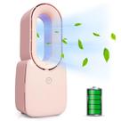 Ventilador de torre CONBOLA pequeno de 30 cm recarregável com LED rosa