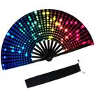 Ventilador dobrável Hand Rave dmjuncong Florescente com bolsa grande Ventilador dobrável Hand Rave dmjuncong Florescente com bolsa grande