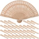 Ventilador dobrável HOZEON Sandalwood 20cm com padrão oco
