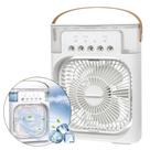 Ventilador e Umidificador Frescor Gelado, Silencioso e 7 Cores de Luz para Decoração LS949