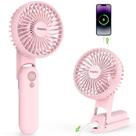 Ventilador elétrico EasyAcc portátil dobrável de 5 velocidades rosa