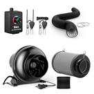 Ventilador em linha iPower de 4 polegadas com filtro de ar de carbono e duto de 8 pés