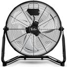 Ventilador Industrial de Piso Simple Deluxe 12" 3 Velocidades Metal Negro