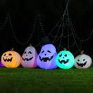 Ventilador inflado DomKom 244 cm, luz LED de abóbora de Halloween